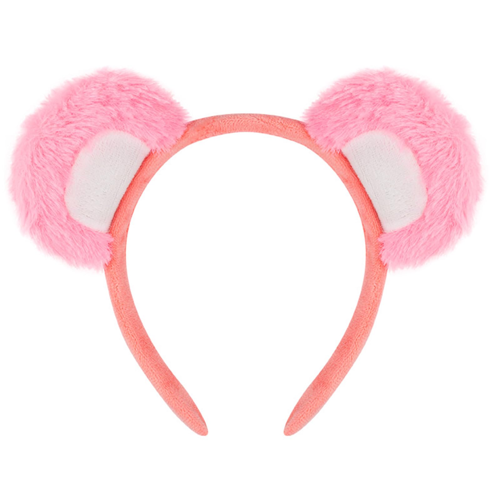 GMBYLBY Furry Bear Ear Hairhoop for Female Face Washing Makeup Plush Hairband Cosplay Costume Accessory Halloween Party Headwear Daily Wear Headband