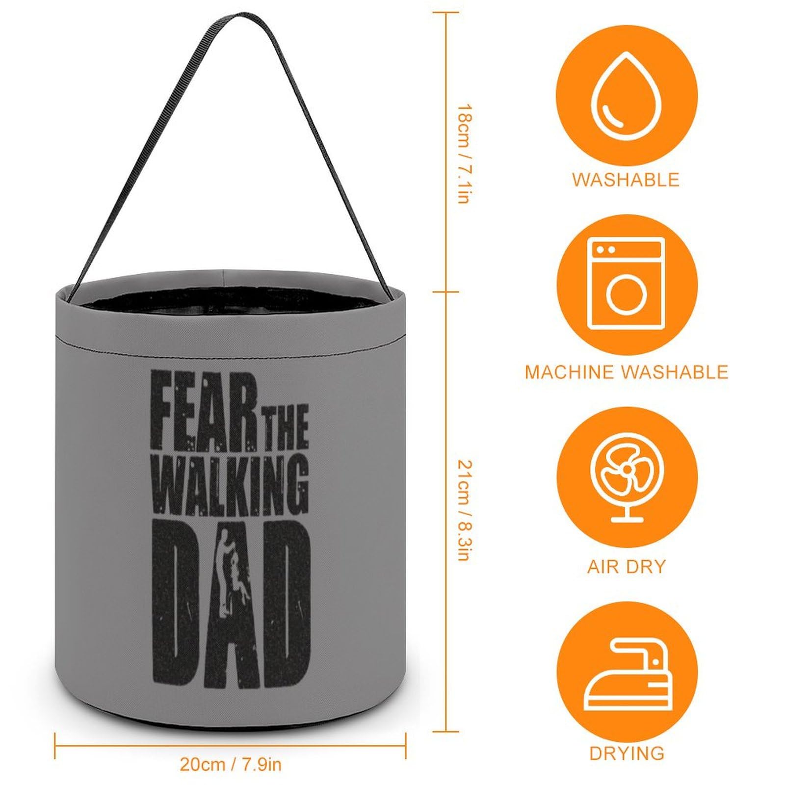Fear The Walking Dad Cute Easter Basket Bags Eggs Bucket Candy Tote Decorations Gifts Party Storage Bag