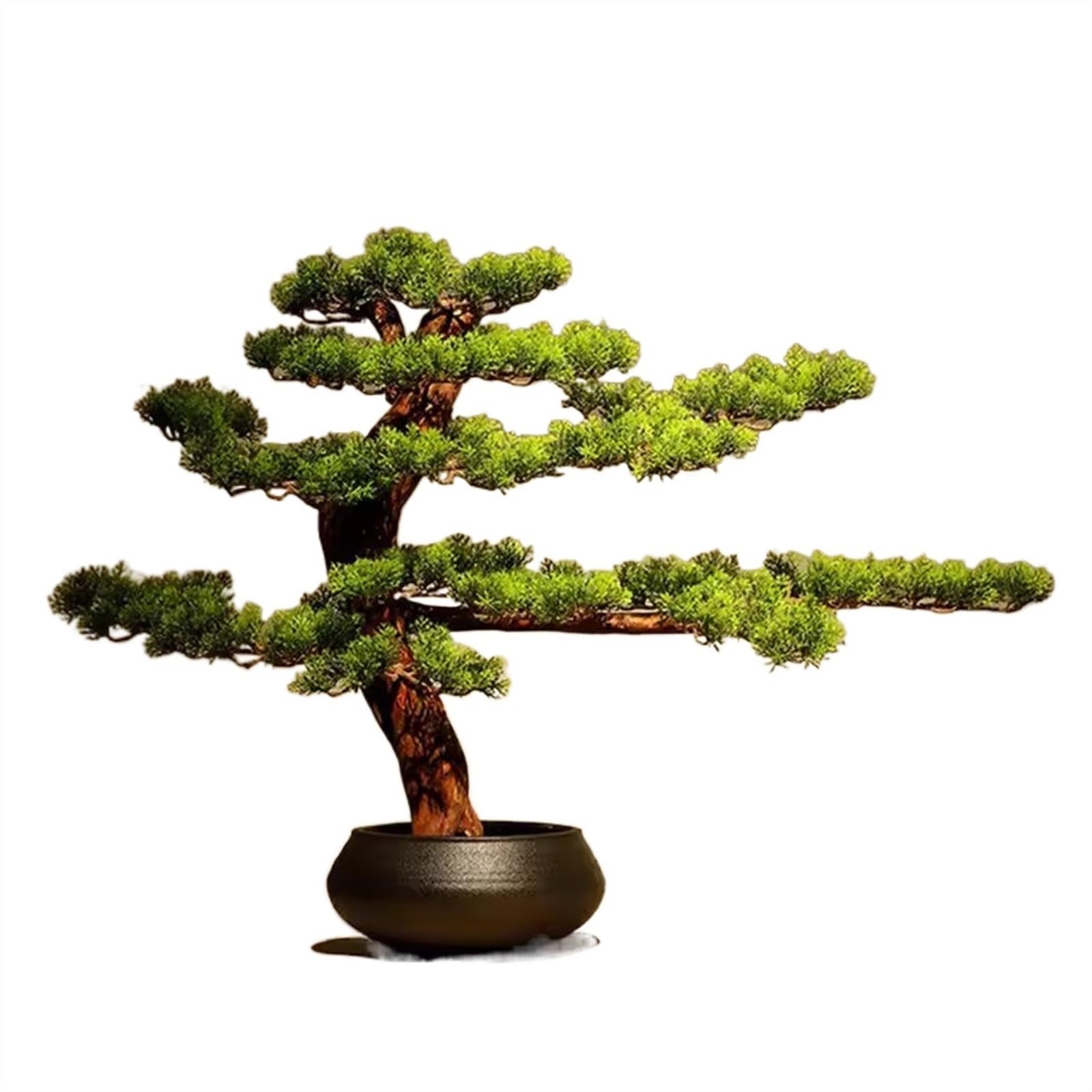 HCZKIUJY Artificial Bonsai Tree Artificial Bonsai Welcoming Pine Landscape Green Plants Home Indoor Pine Tree Decorations Fake Plant Decoration (A)