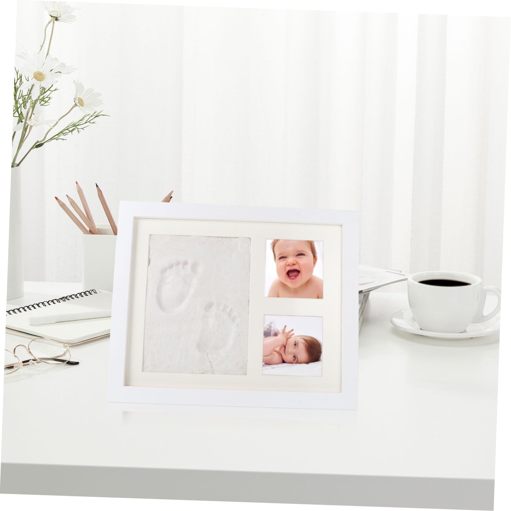 Cabilock Kit Cornice Per Foto Con Impronta Di Mano Di Espositore Per Impronte Di Foto Per Ricordi Quotidiani