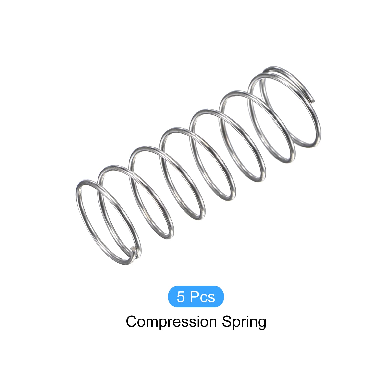 METALLIXITY Compression Springs (1x16mm OD,40mm Free Length) 5Pcs, 304 Stainless Steel Extension Spring - for Shop Home Repairs, DIY Projects, Silver Tone — Amazon image 6