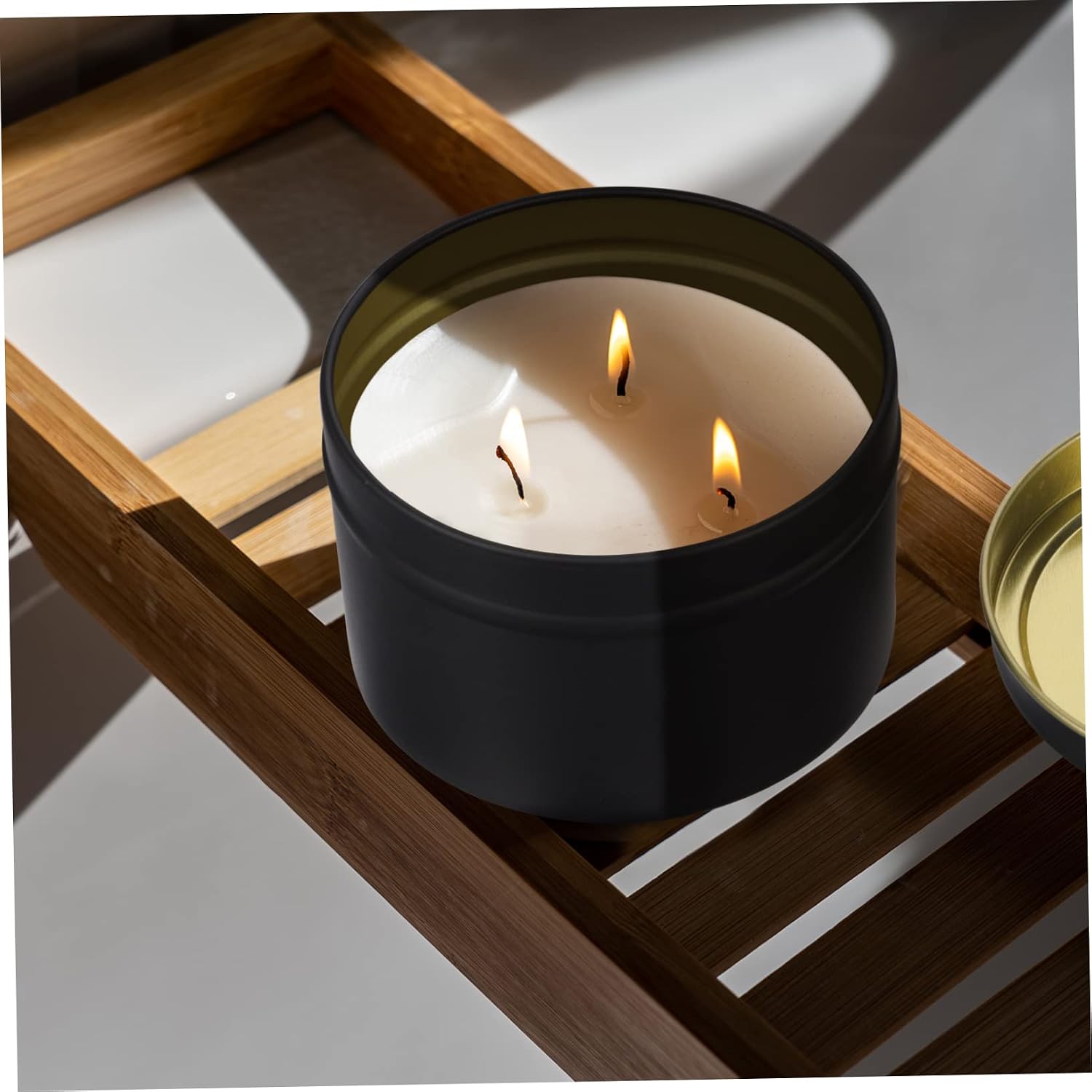 9pcs Black Tinplate Candle Empty Tin Container for DIY Handmade Use