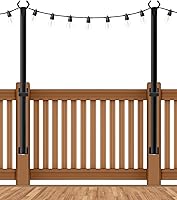 Vista 15 de Pack de 6 postes para luces de cadena, poste de luz de cadena para exteriores de 10 pies con horquilla de metal con soporte ajustable