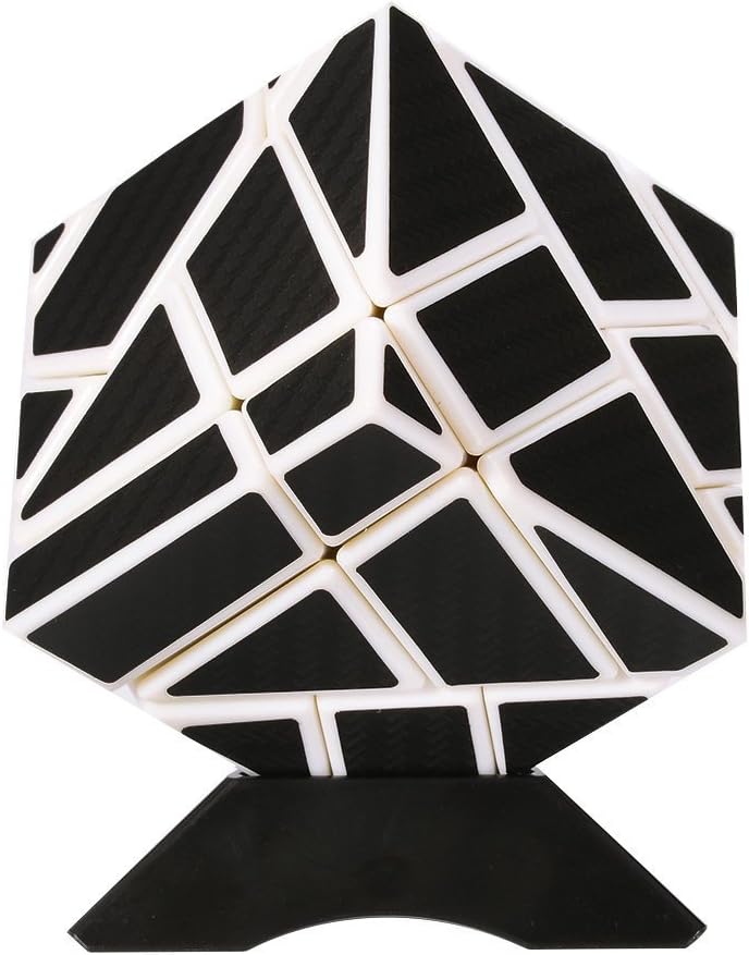 Twister.CK Ghost Cube 3x3 ,Magic Newest Ghost Speed Cube 3x3 with Carbon Fiber Sticker Intelligence Puzzles,Turns Quicker and Smoother,Perfect Gifts for Cube Teasers