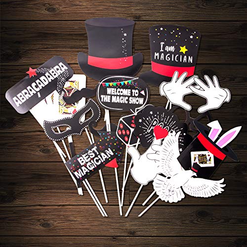 Magician Birthday Party Supplies Poker Themed Las Vegas Casino Themed Latex Balloons Paper Honeycomb Pom Poms Magic Show Photo Booth Props Decoration Easy Joy by Easy Joy - Image 4