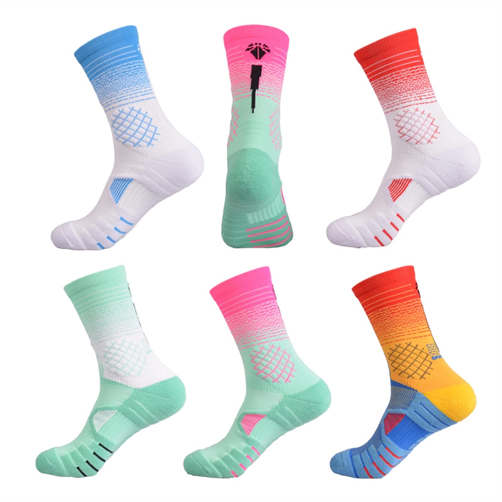 Calze da Basket Maschile da Uomo Medio Asciugamano Traspirante Medio Asciugamano Traspirante BOTTOR Variopinto Fitness Running Cycling Escursionismo Sport Socks Calzini da Ciclismo