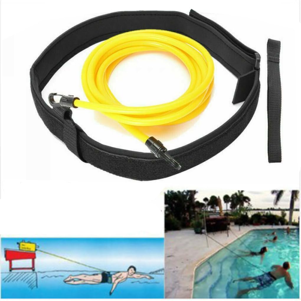 Ceinture de résistance pour entraînement de natation, exercice, gym, sports nautiques, professionnels, débutants, noir, 3 m