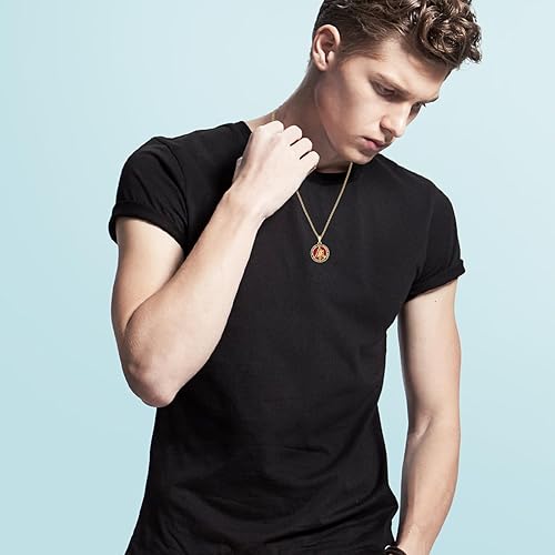 Vista 258 de Collar con colgante de plata de ley 925 con medalla de San Patrón, joyería religiosa para hombres y mujeres, con cadena de acero inoxidable 316L