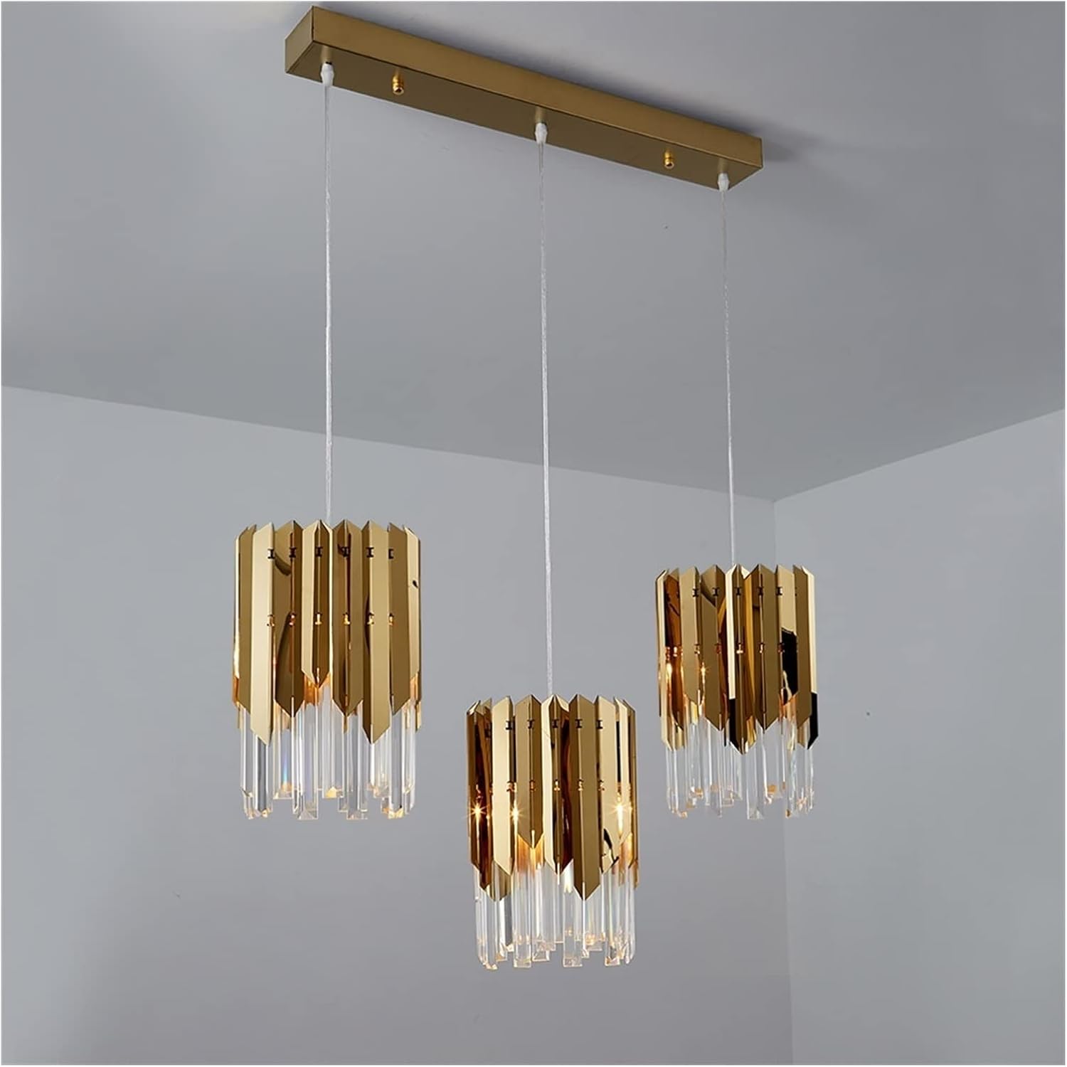 Chandelier Crystal Chandelier Modernd Crystal Small Round Chandelier Lighting for Dining Room Fixtures Kitchen Island Not Included Bulb Adjustable Clighting(/Not Include Bulbs/Dia40Cm H32Cm