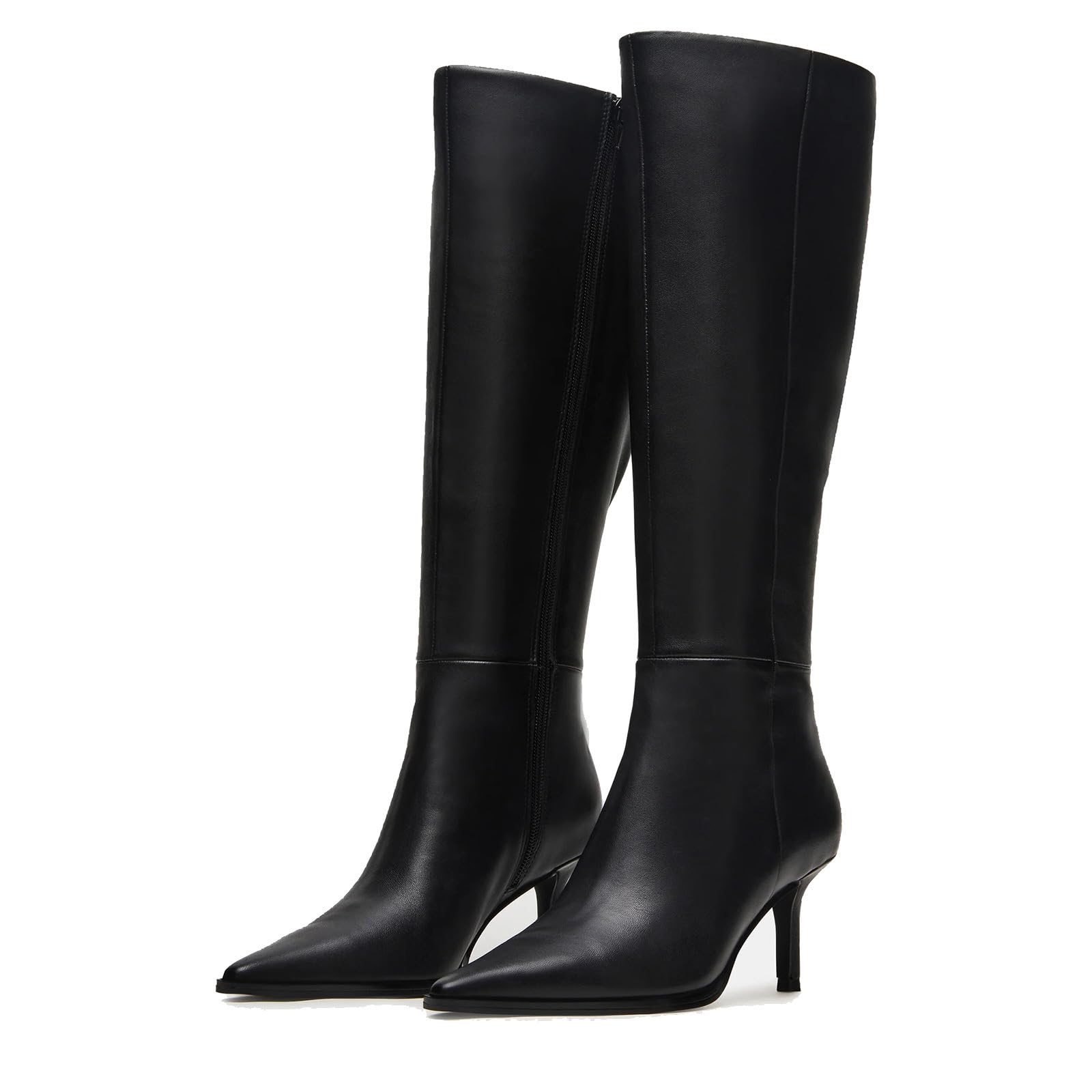 Knee High Boots for Women Pointed Toe Side Zipper Tall Boots Fashion Comfortable Stiletto High Heel Long Boots