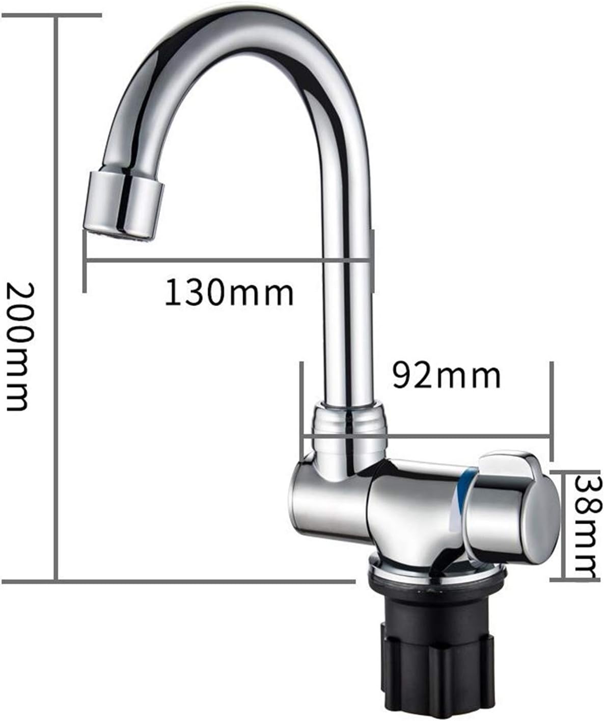 Foldable 360 Degree Kitchen Faucet with Single Handle for RV Boat Cold & Hot Water Mixer Tap