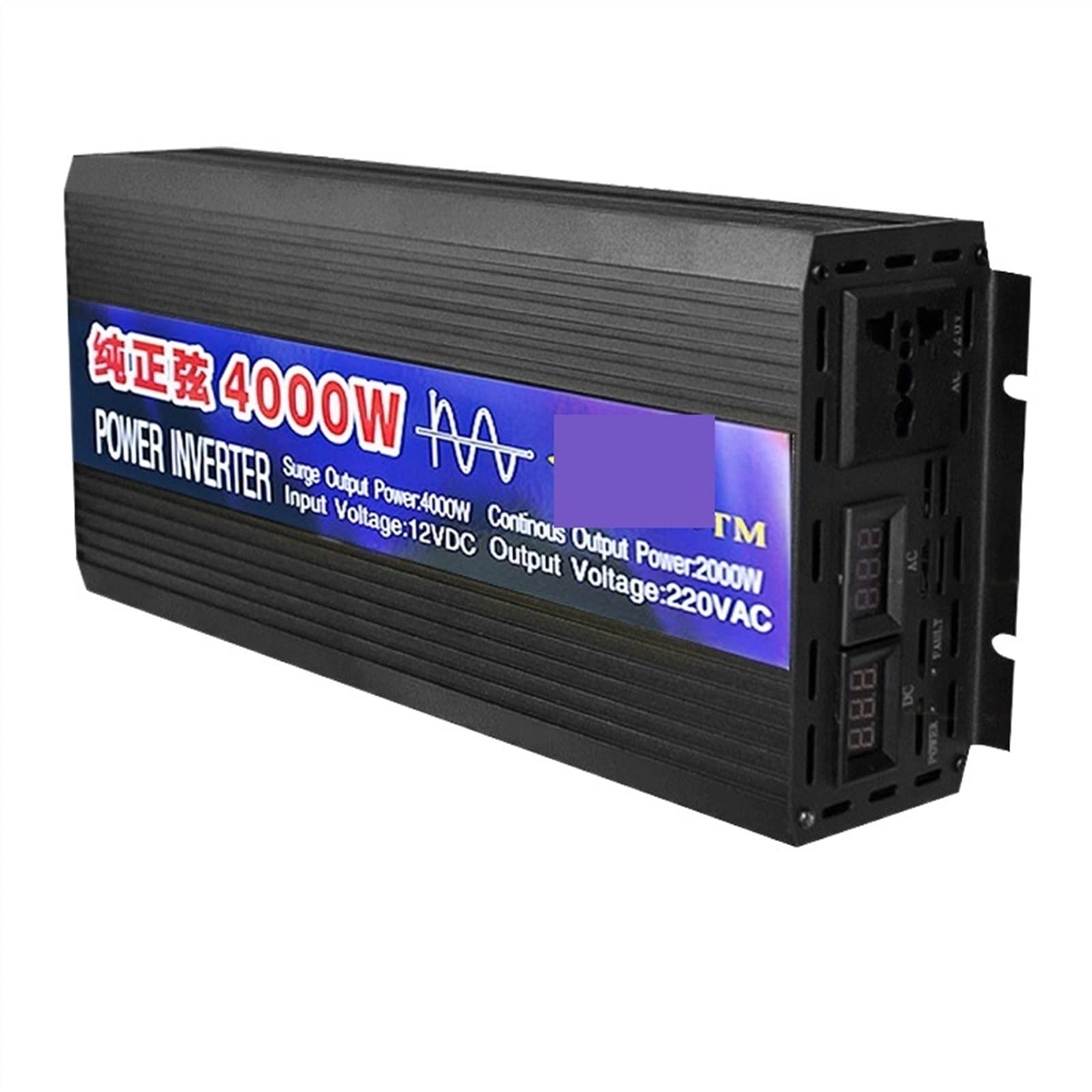 Czysta fala sinusoidalna falownik 2000W 3000W 4000W falowniki samochodowe zasilane energią słoneczną z wyświetlaczem LED DC 12V 24V do AC 220/110 konwerter napięcia,PotężNa Moc WyjśCiowa(2000W,24V)