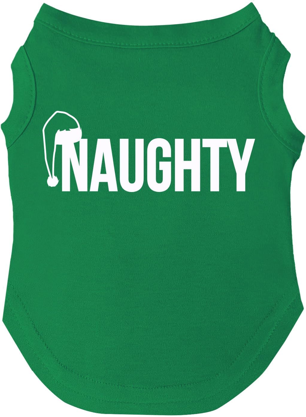 Naughty Dog Tee Shirt | Sleeveless Breeds | Christmas | Holiday Season | Winter Wonderland | Gift |Green, 2X-Large 105_Naughty
