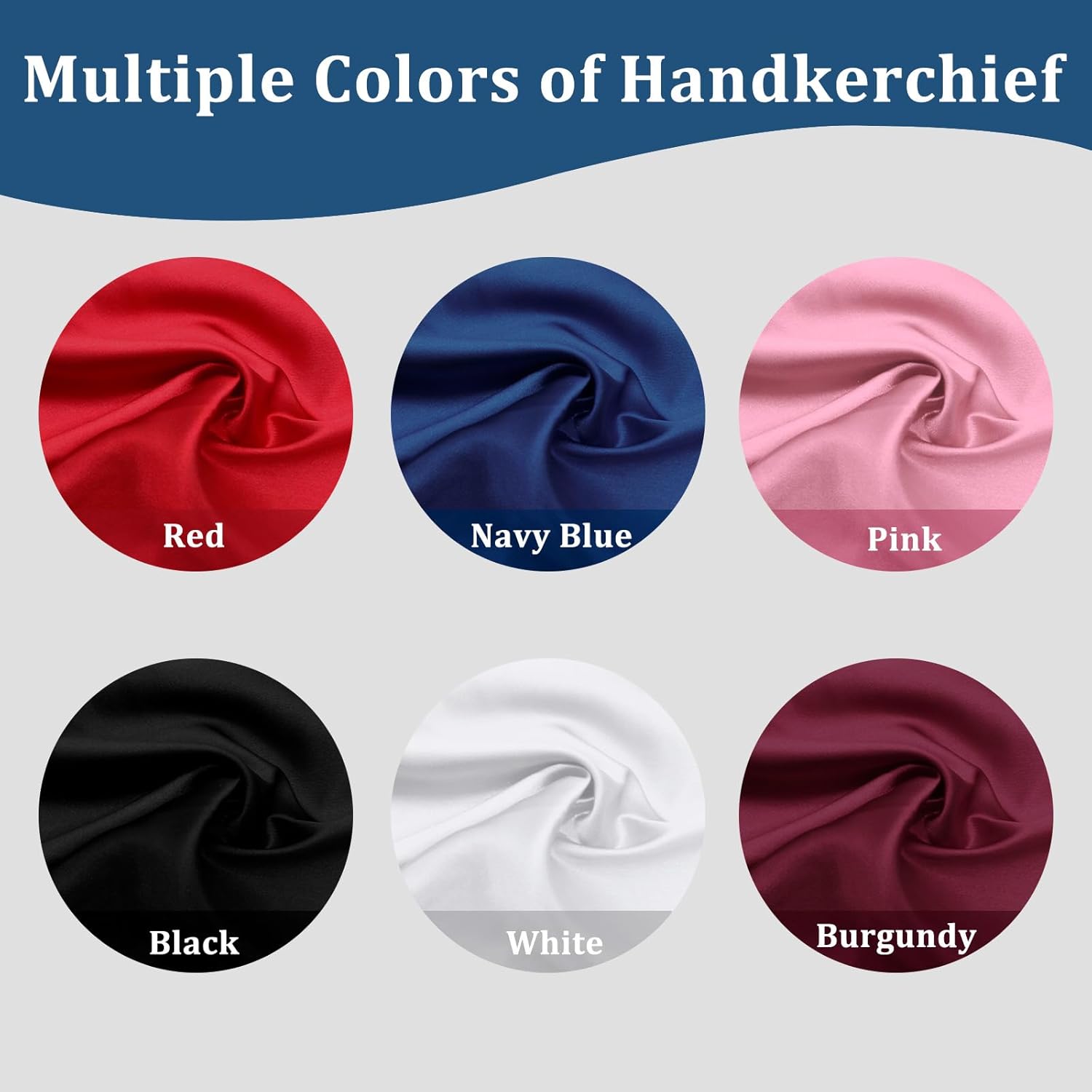 Pocket Squares for Men Solid Color Mens Handkerchiefs with Pocket Square Holder for Wedding Accessory Party - Image 5
