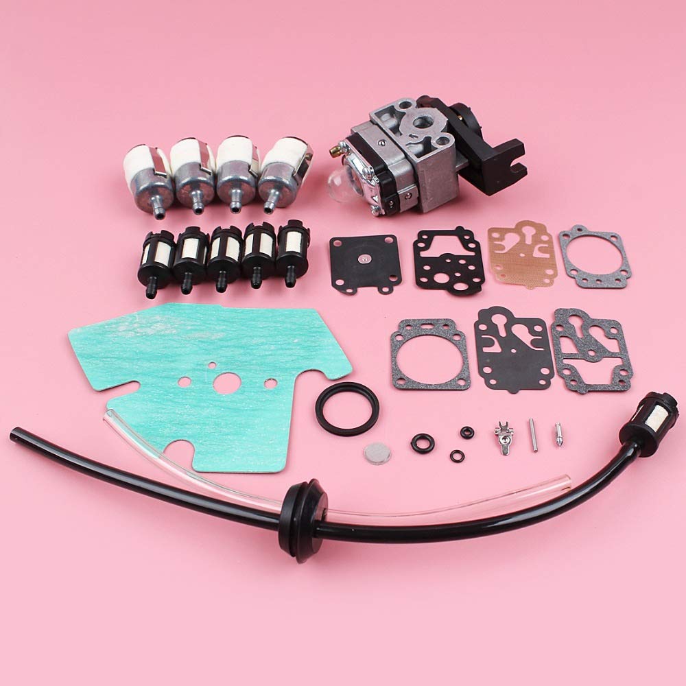 Reconstrucción de herramientas eléctricas para exteriores Kit de reparación de línea de filtro de combustible de carburador de 27 piezas for motor de cortacésped GX25, GX25N, GX25NT, FG110, FG110K1, H