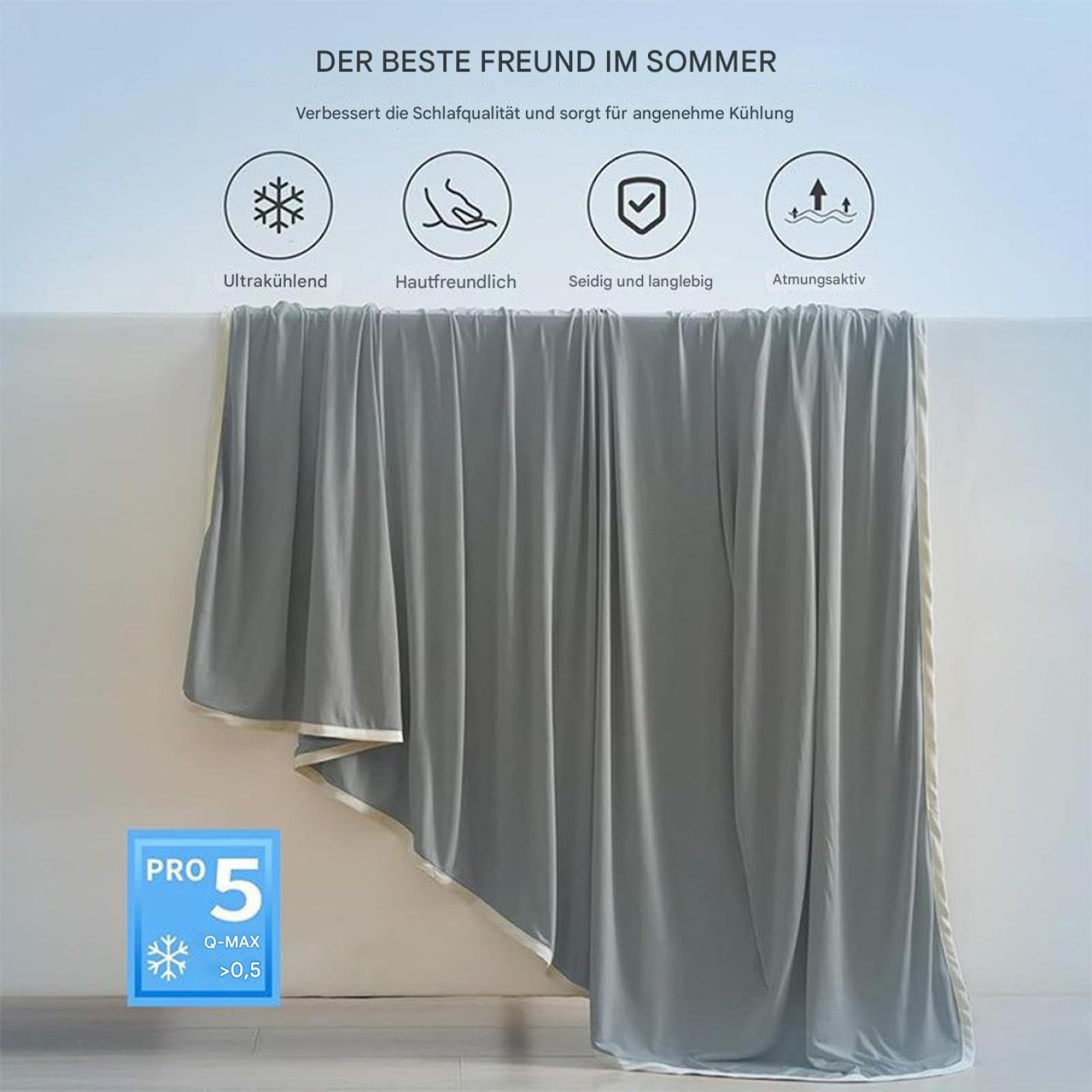 Generisch Coperta rinfrescante double face, leggera coperta estiva per il caldo, biancheria da portatile da viaggio, coperta in stile moderno, ideale per , divano, viaggi, campeggio