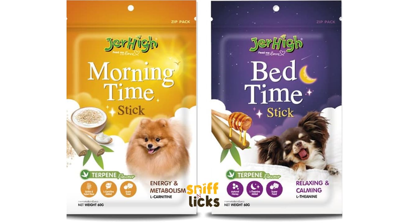 Jerhigh Dog Treat for Energy & Relaxing - Morning Time Stick & Bed Time Stick Added Super Food & Natural Honey (Pack of 2) by Sniff N Licks (B0CSK98XSB) Amazon Price History, Amazon Price Tracker