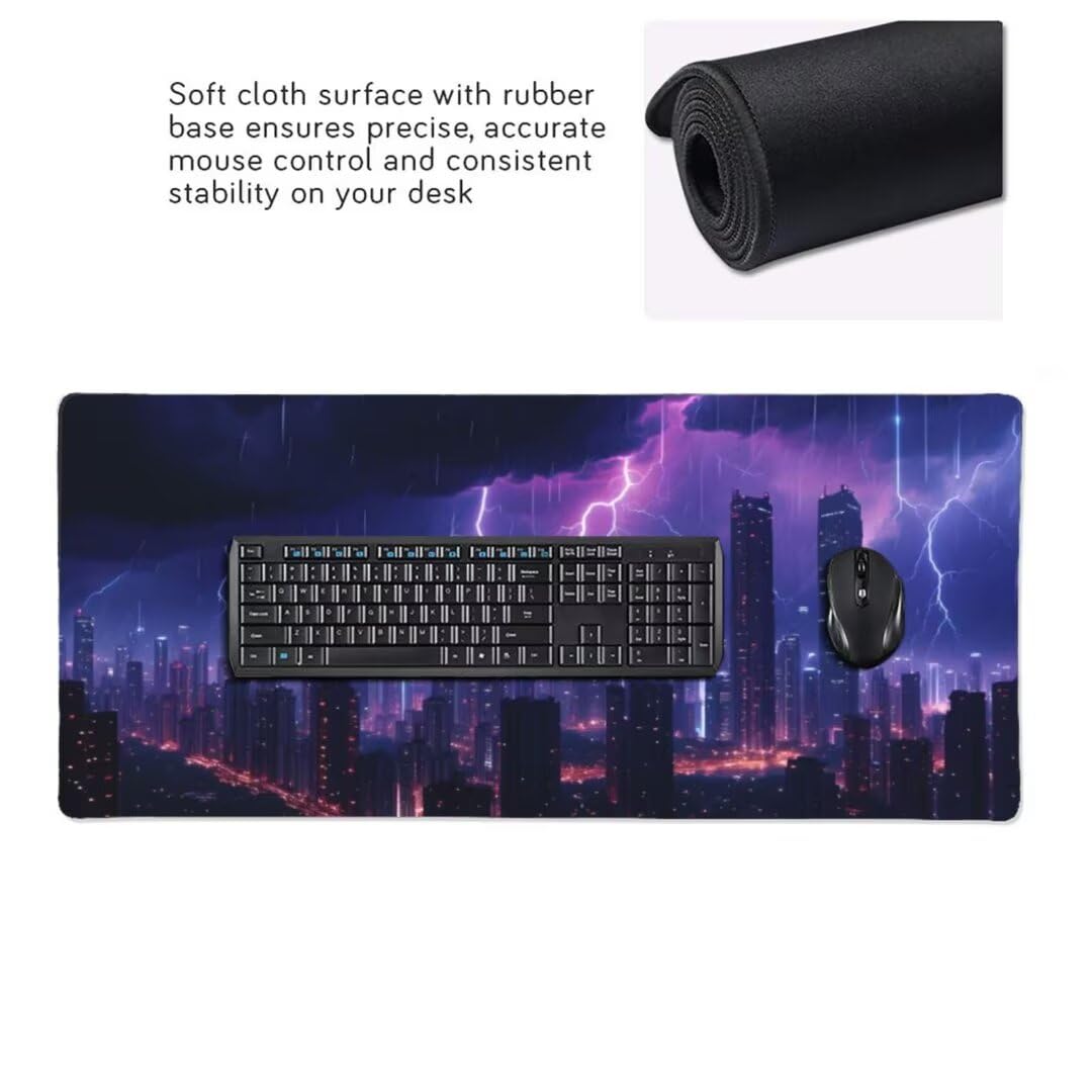 Alfombrilla Ratón Púrpura Alfombrilla Ratón XXL 1500x800 Gaming Tapete Escritorio Iluminación Mouse Pad, Base Goma Antideslizante, Mejora Precisión y Velocidad Gaming Mousepad, para Gamers Z2-709