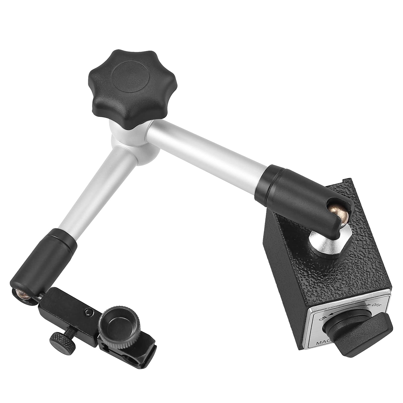 Neoteck Base Magnétique pour Indicateur 100KG Support de Base Magnétique pour Jauge d'Indicateur à Cadran Numérique en Acier 220 lbs Support de Montre Flexible Cadran avec Interrupteur ON/OFF