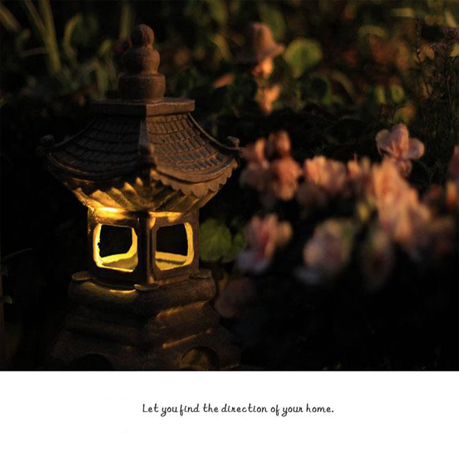 Estatua de jardín, Estatua de jardín Solar para jardín al Aire Libre, Farol, Pagoda, Figura de luz, lámpara de Palacio, decoración de Paisaje,