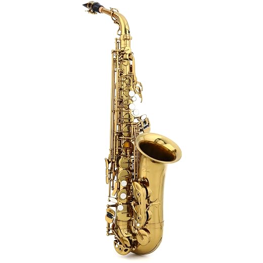 BetterSax Alto Saxophone - Professional-Grade Instrument with Dark Gold Lacquer Finish - Complete Kit for Beginners and Pros - Includes Mouthpiece, Neckstrap, and Durable Case