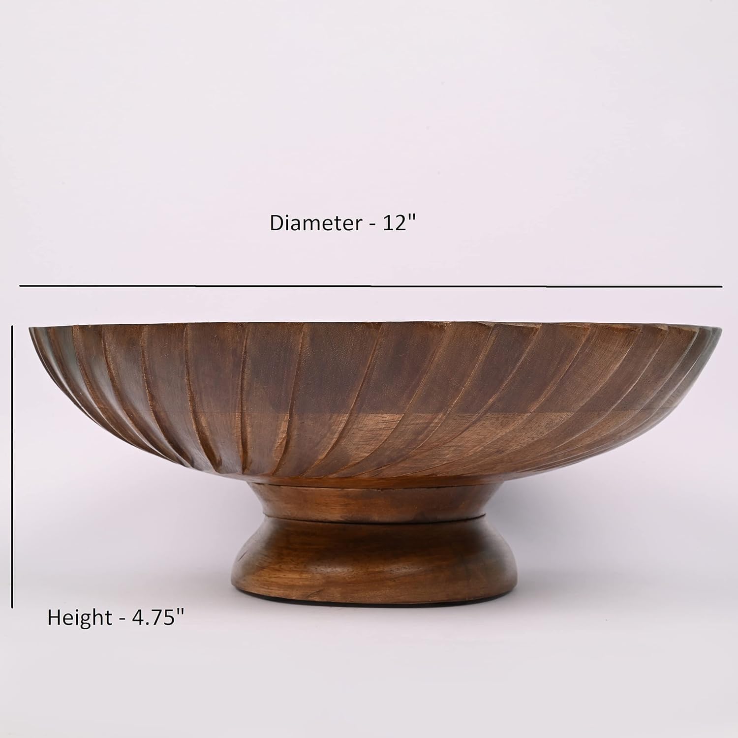 Fruit Bowl Wooden Fruit Bowl for Kitchen Counter for Home Decor or Decorative Fruit Bowl for Table (12" X 12'" X 4.75") - Image 6