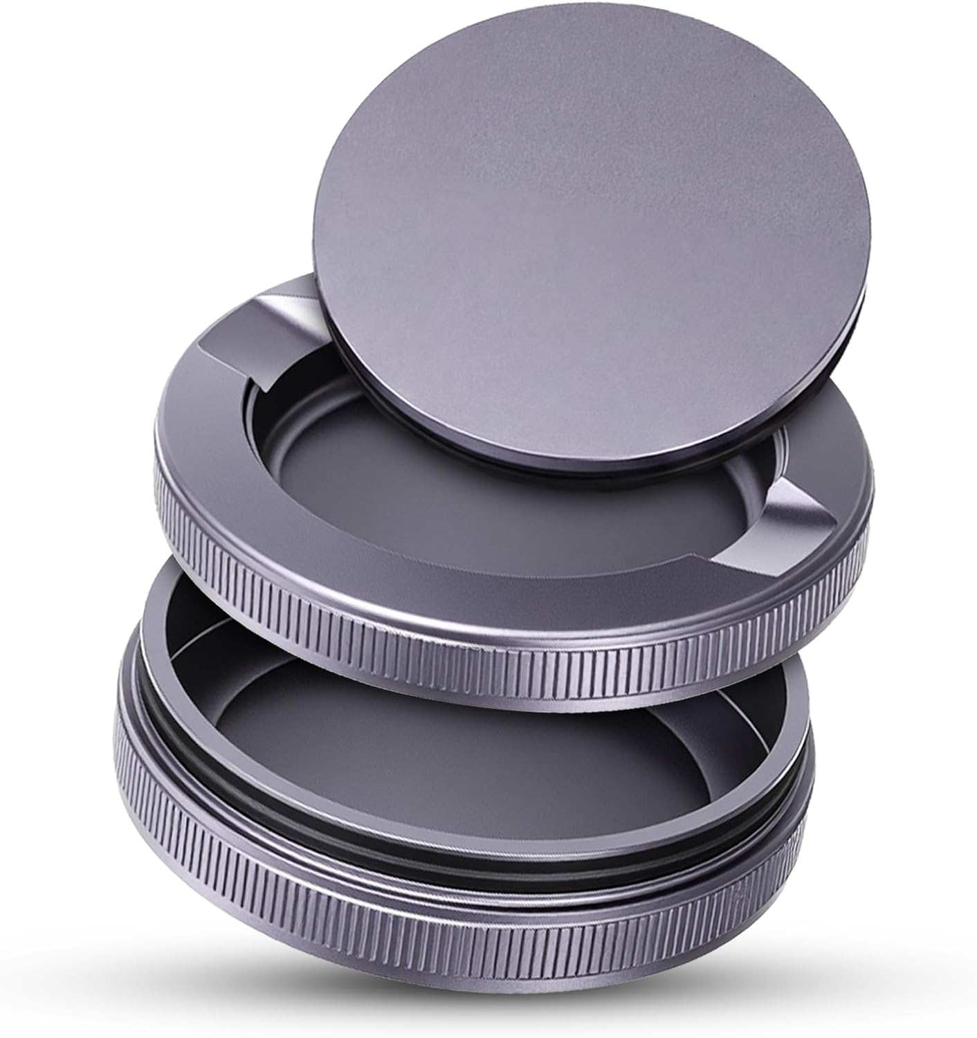 Hicarer 1 Pcs Metal Can Pouch Holde, Metal Container Grey
