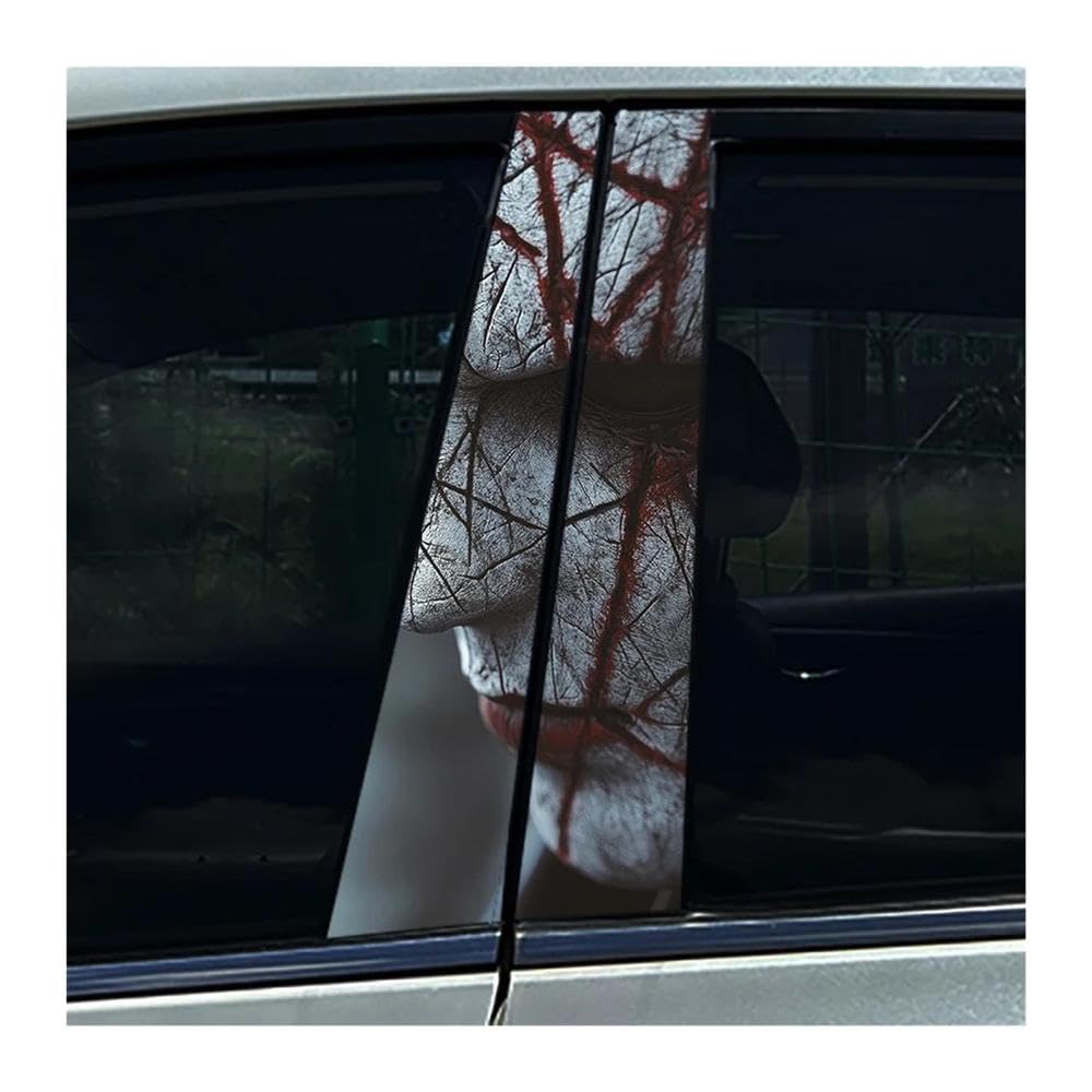 Body Parts 2pcs Car B Pillar Sticker Hellraiser Halloween Decoration Center Column Waterproof Decals(Type A)