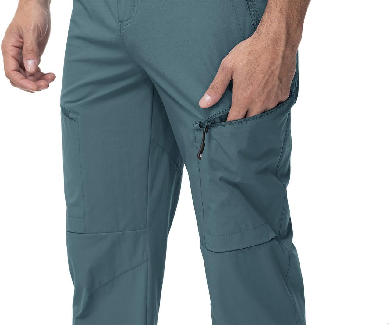 YSENTO Men's Cargo Hiking Pants Lightweight 5 Zipper Pockets Stretch Quick Dry Camping Fishing Travel Pants - Image 5