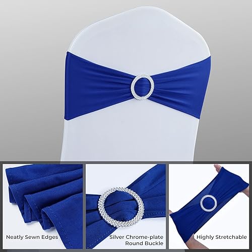 Miniatura 10 de Babenest Bandas de elastano para silla, 100 unidades, bandas elásticas de alta calidad con hebilla deslizante, lazos elásticos universales para