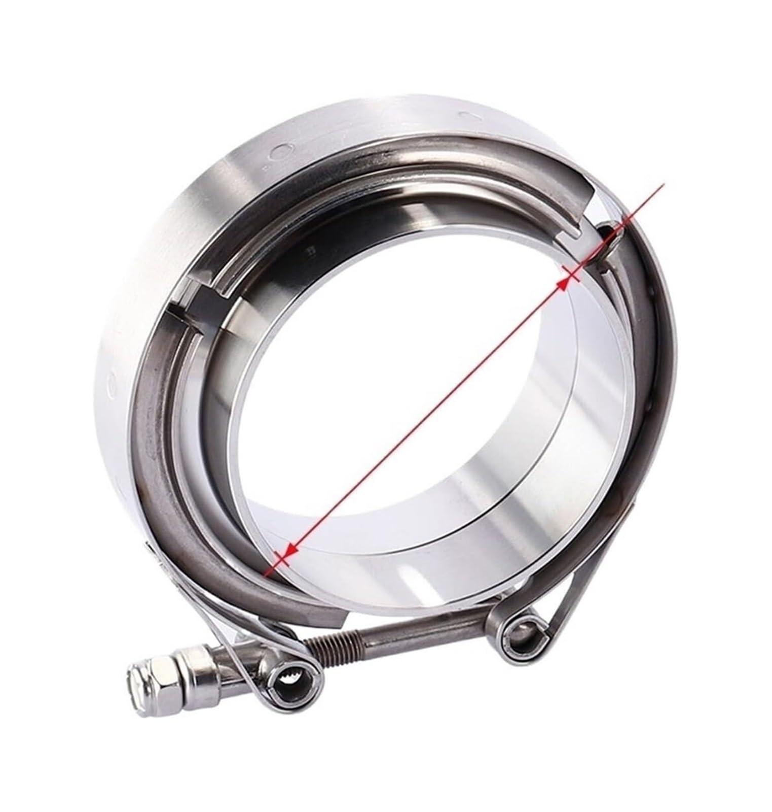 Hose Pipe Clamps, V Band Clamp Kit 304 Stainless Steel 1.5-3.5 inch Turbo Exhaust Pipe Male Female Flange