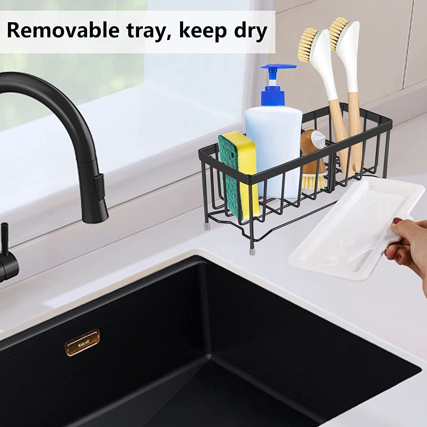 Panier D'Évier Rétractable En Acier Inoxydable - Longueur Max 44.5cm, Capacité 7kg | Pour égoutter Légumes, Pâtes, Vaisselle, Drainage Rapide