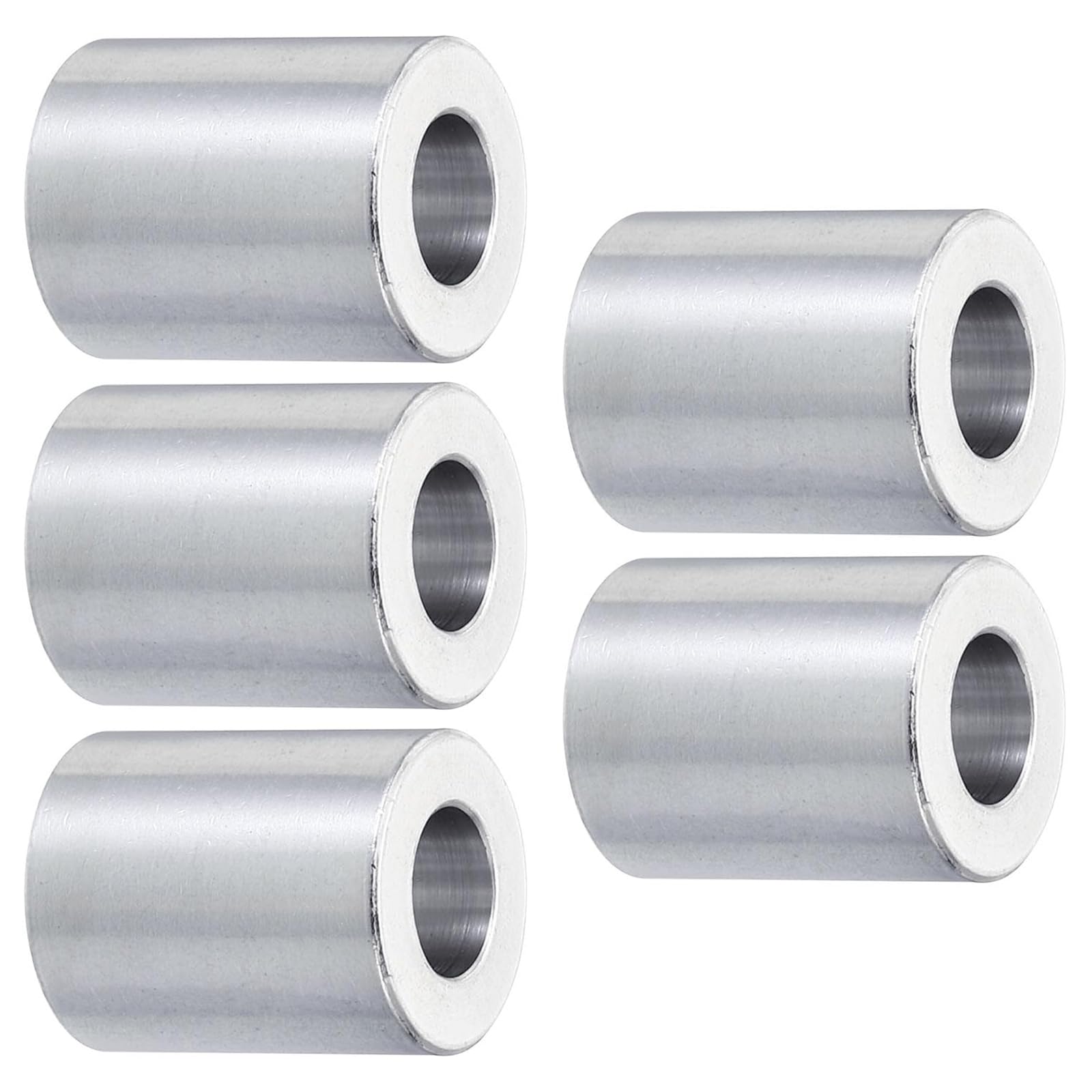 TOP-VIGOR 5Pcs M10 Aluminum Spacer, 10.5mm ID x 20mm OD x 25mm Length Metal Spacer