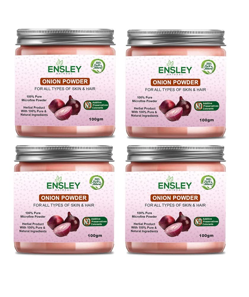 ENSLEY NATURAL& Pure Onion Powder For Strong (Purple_400 Gm-Pack Of 4)