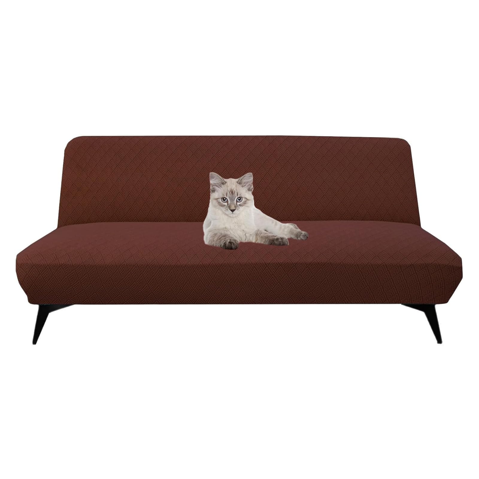 Housse de futon extensible lavable couleur café pour salon familial convivial