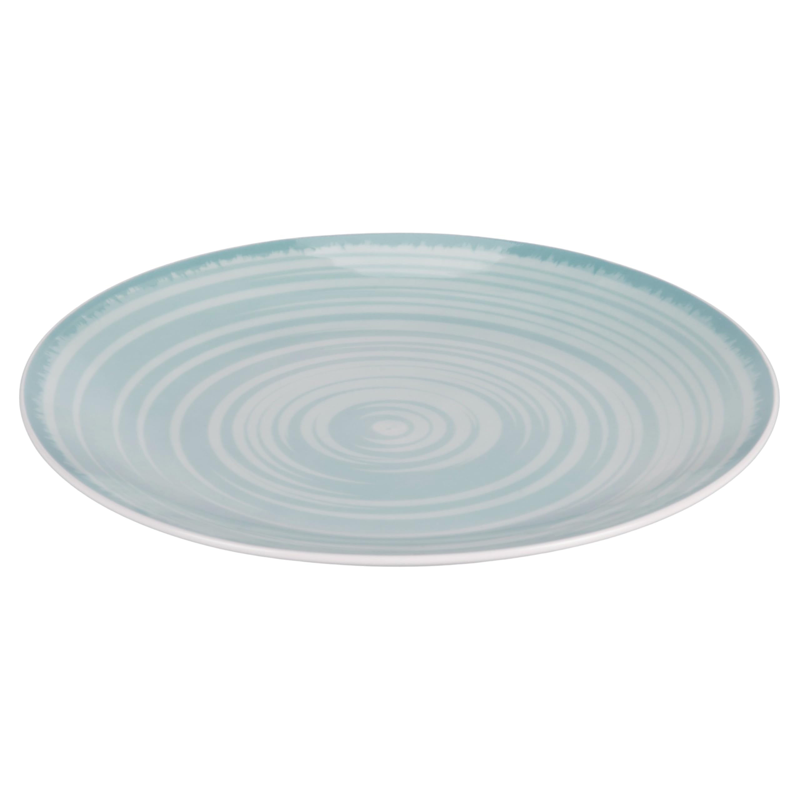 Lot de 6 assiettes plates en porcelaine Ø 27 cm, Baita Acqua