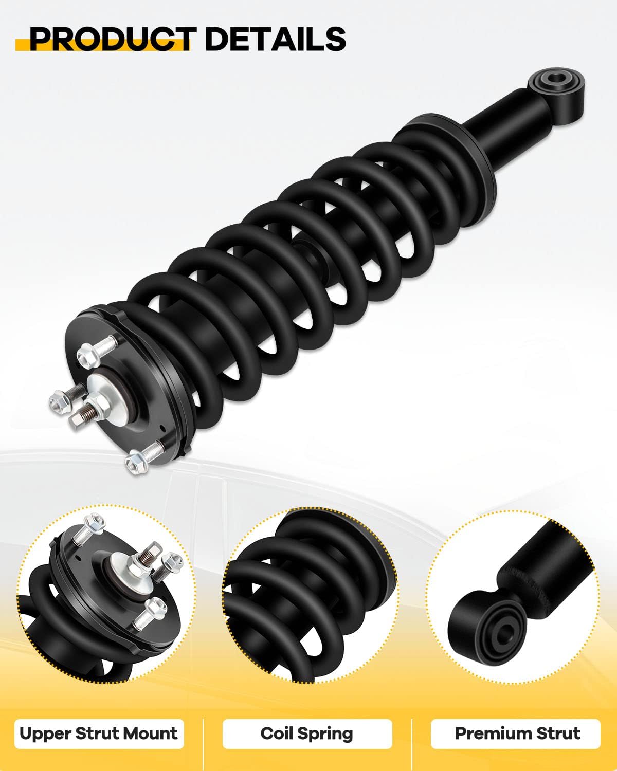 Spring Strut Assembly,OCPTY Complete Struts Shocks Fits 2001 2002 2003 2004 2005 2006 2007 for Toyota Sequoia 171348L 171348R Replace Strut