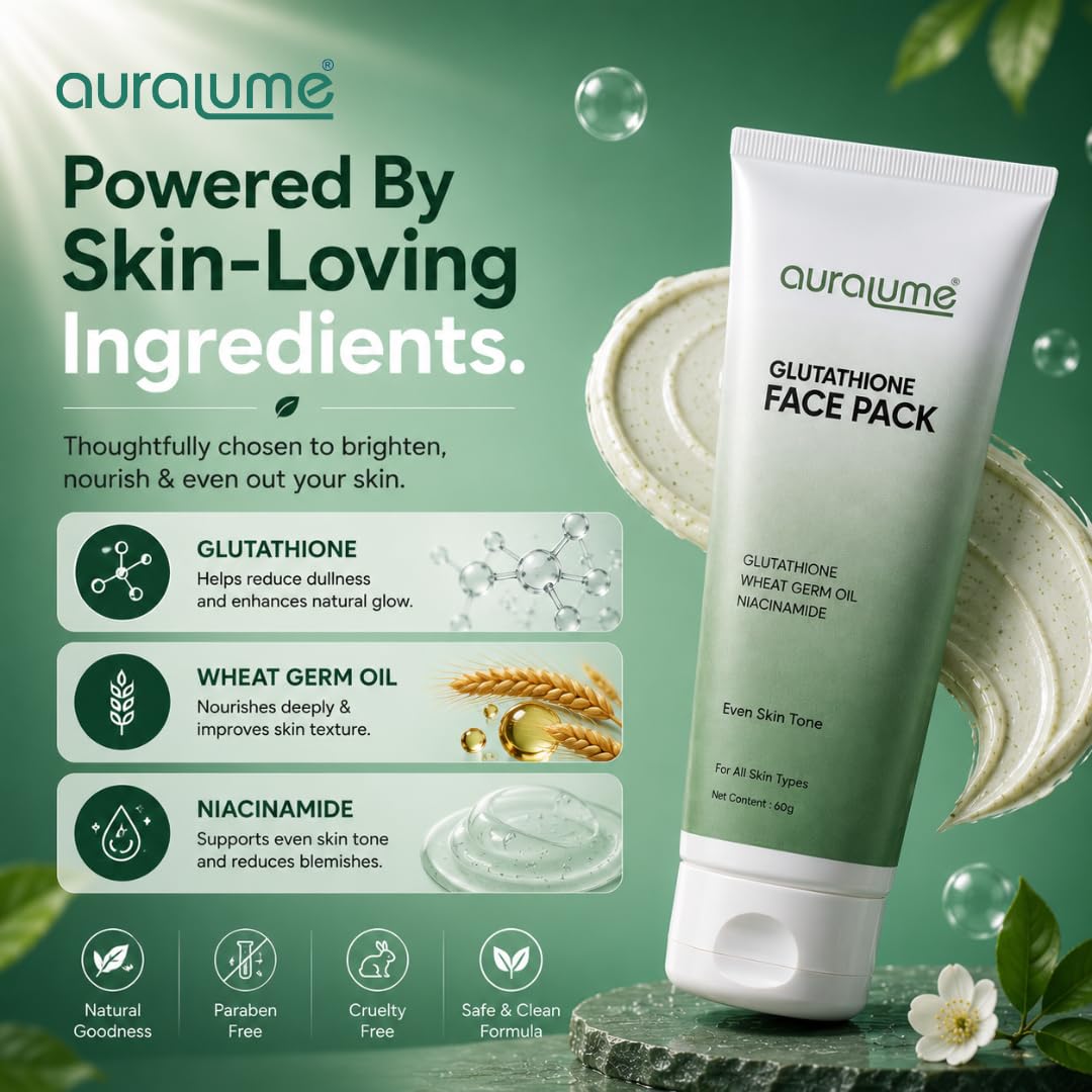 natural glutathione face pack Buy Auralume and Face Scrub Combo 60g+60g Topical Copper Peptide Face