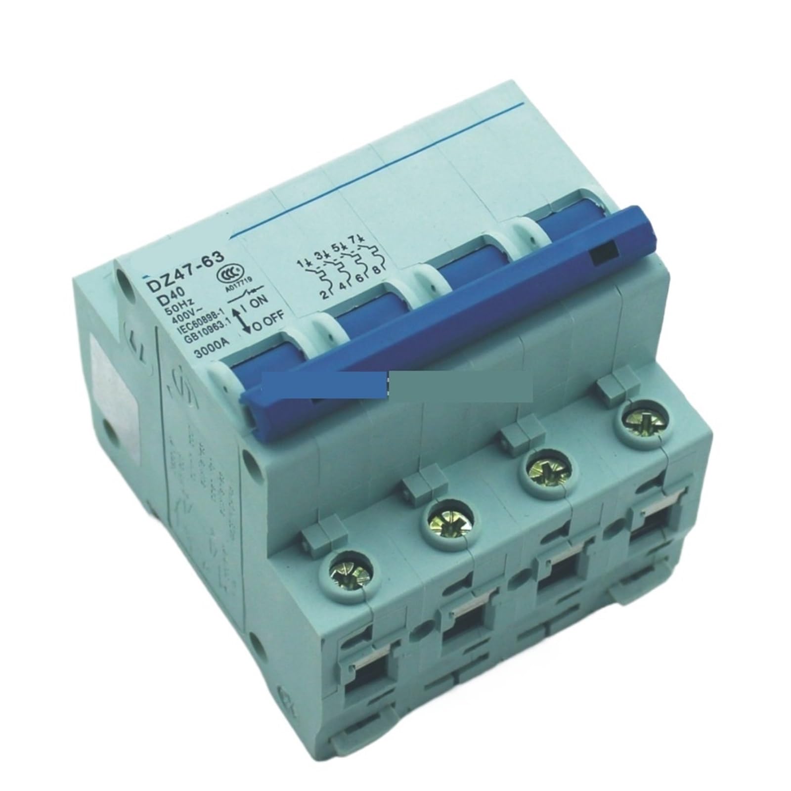 Disjoncteur 4P 40A Type D tableau électrique triphasé MCB 4 pôles 415V