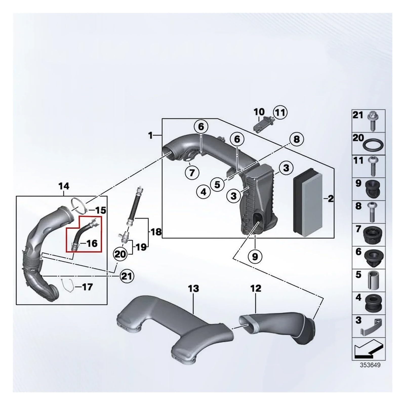 Tubo Aspirazione Dell'Aria Per BMW N47 N57 1 3 4 5 6 7 Serie Per X4
