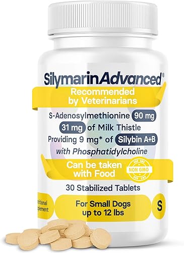 Liver Health Supplement for Small Dogs - Milk Thistle for Dogs Liver Support with S-Adenosylmethionine (Same) & Silybin - 30 Tablets
