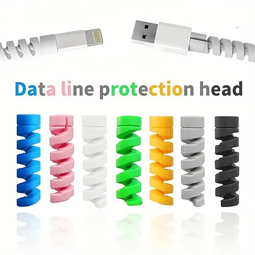 Miniatura 2 de Protector de cable de silicona de 16 piezas, organizador de cable enrollador en espiral para cargador USB, cubierta de protección de línea de datos