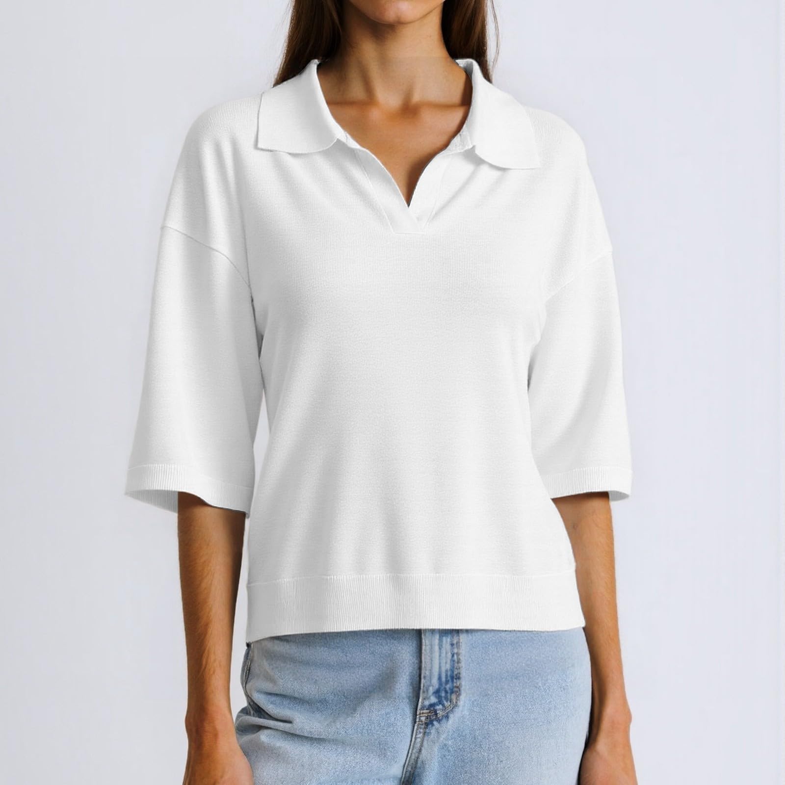 Polo à manches courtes pour femme - Séchage rapide - Pour le golf, le tennis - Léger - Pour l'été - Respirant - Pour le fitness et la course - Avec boutonnière 1/4