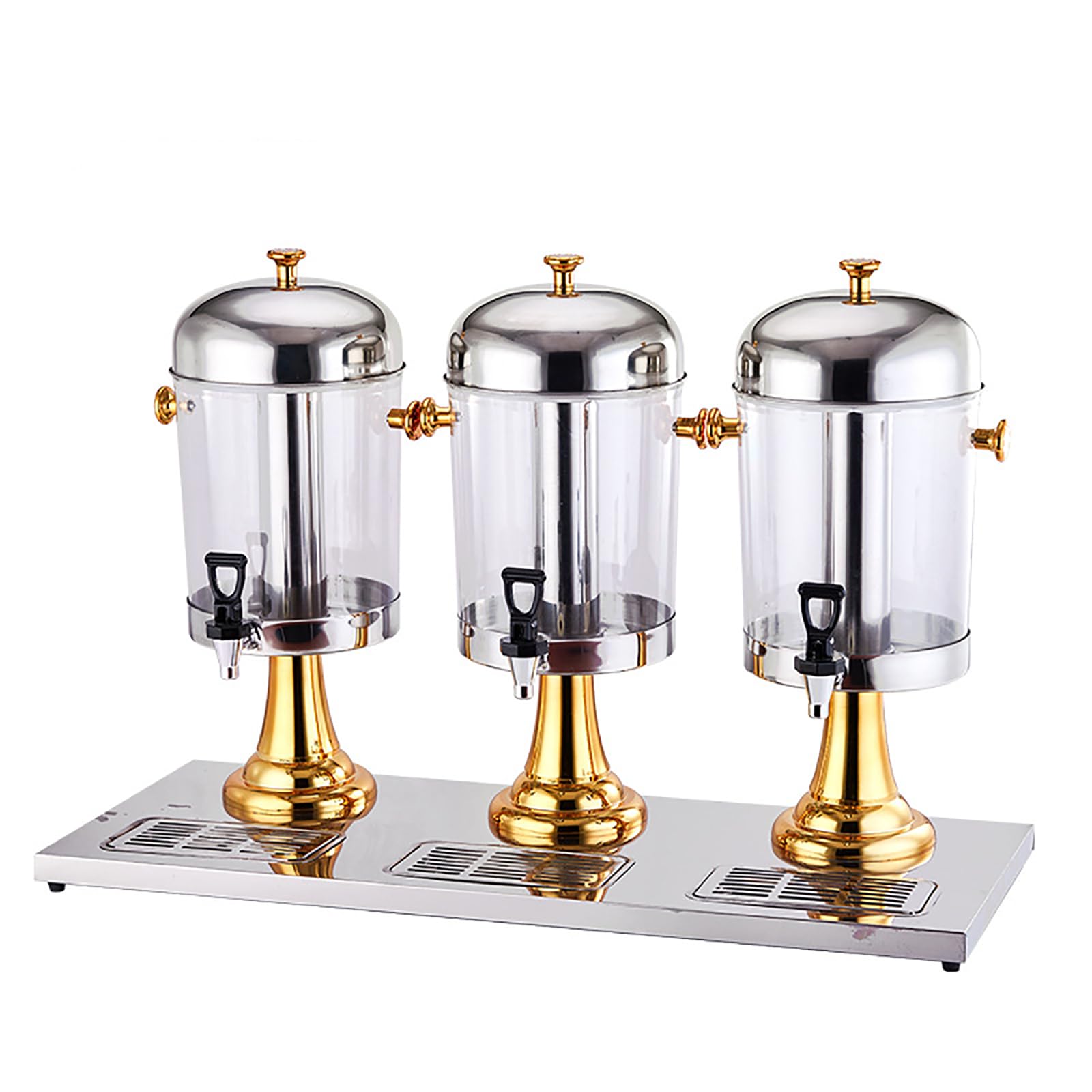 ASerZenith Drink Beverage Dispensers For Parties Breakfast Buffet Bars Hotels, 16L/ 24L Stainless Steel Drinks Dispenser Container With Ice Container, Cold Beverage Dispenser(Gold-24L)