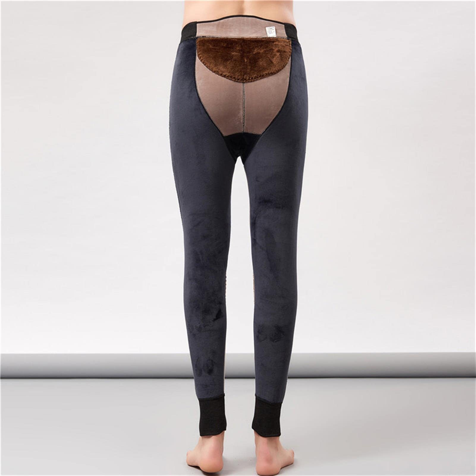 Pantaloni Intimi Termici Caldi Pantaloni da Uomo in Cotone a Tripla Protezione a Vita Alta con Sezione Ispessita per l'autunno e l'inverno (Black 2X)
