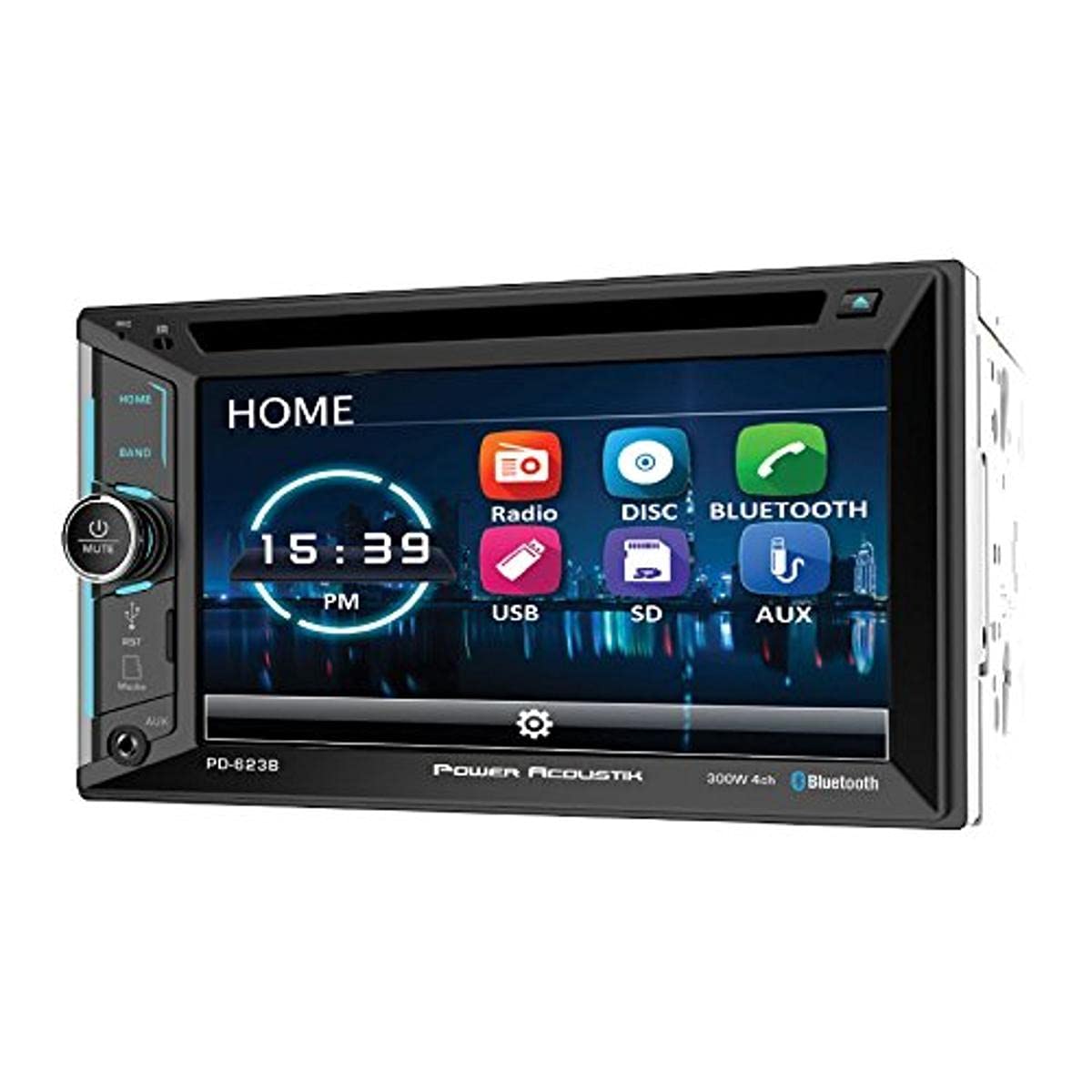 Power AcoustikPD-623B 2-DIN Source Unit With Bluetooth/6.2" LCD,BLACK