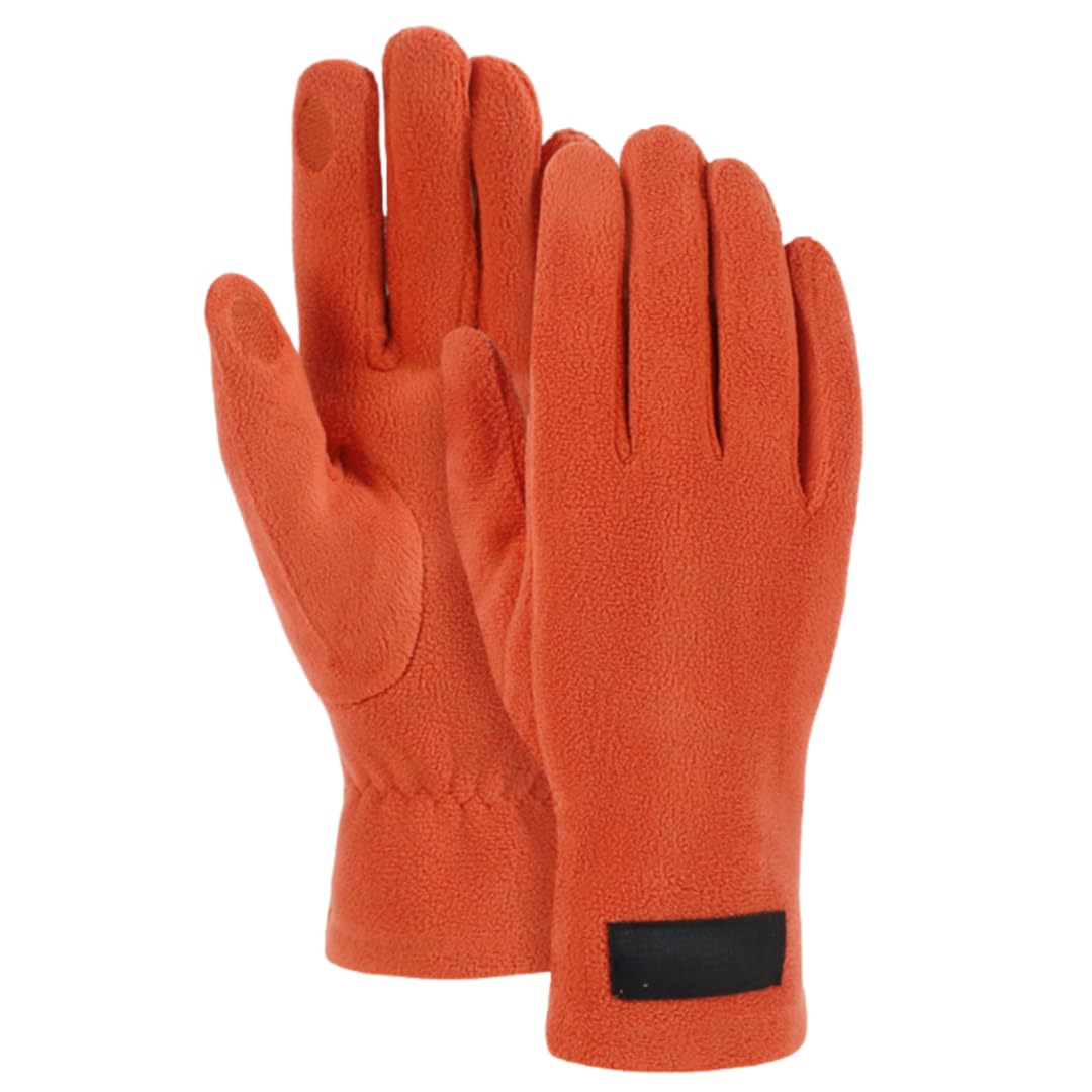 Yisenjee Women's Orange Color Thermal Gloves Winter Polar Fleece Warm Cycling Running Driving Fleece Touchscreen Gloves - Orange
