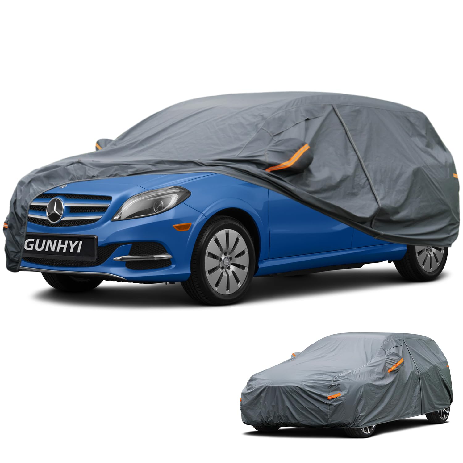 GUNHYI Premium Car Cover Custom Fit Mercedes-Benz B-Class, 16 Layers Heavy Duty Car Cover Waterproof All Weather with Zipper Door for Sun Rain Snow Dust Uv Protection