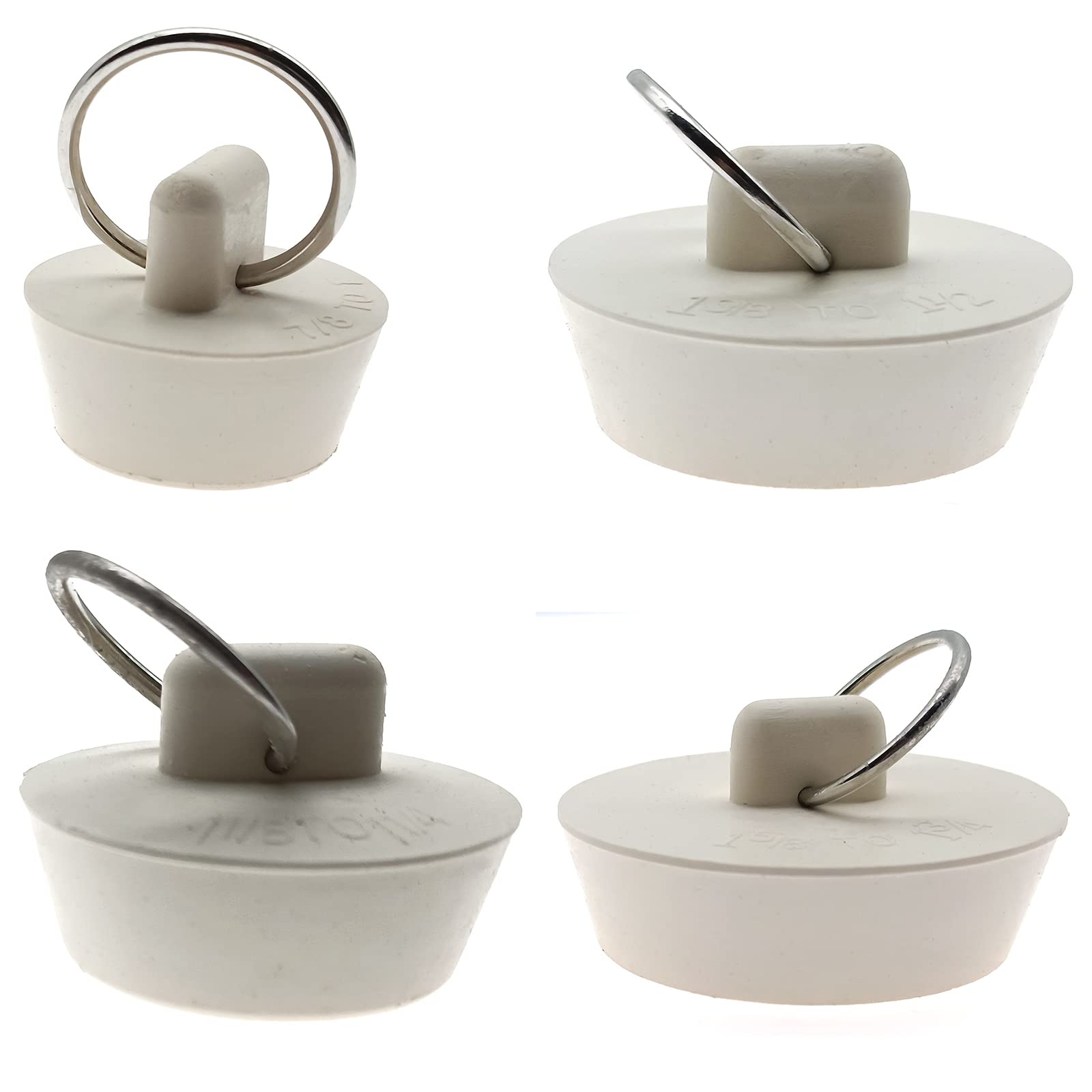 6 pezzi tappo di scarico in gomma con vasche, cucine e bagni, 6 misure tappo vasca da bagno, bianco