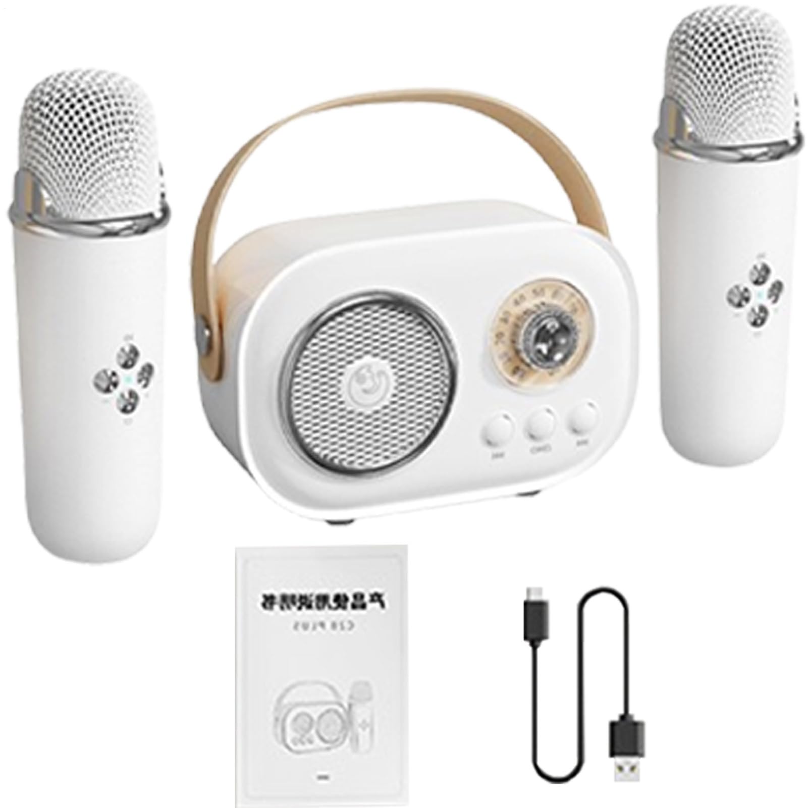 Set microfono per karaoke per bambini, karaoke con due microfoni | con cavo di ricarica, altoparlante per l'intrattenimento domestico per le donne